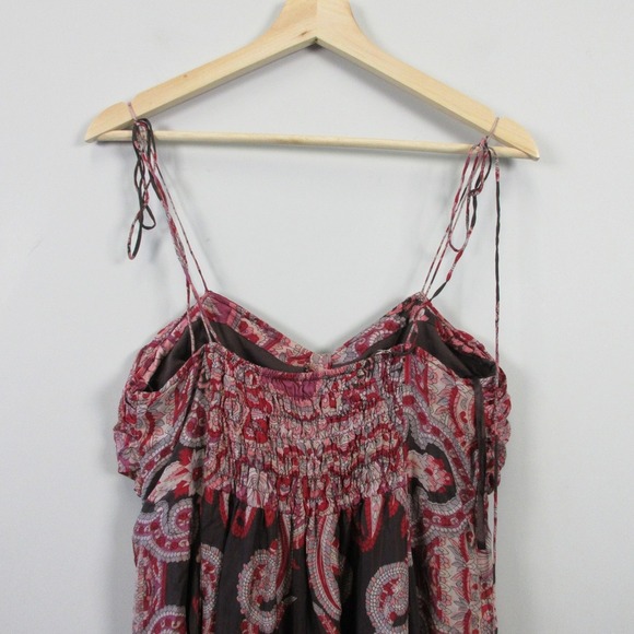 Mimi Maternity 100% Silk Dress S Paisley Print Spaghetti Strap Pregnancy 276 - Picture 3 of 14